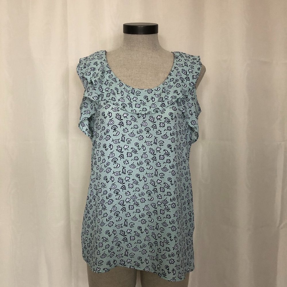 Loft light blue floral blouse